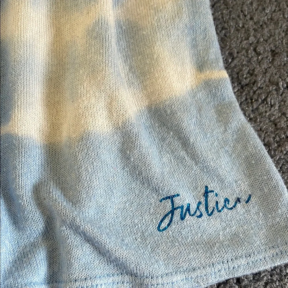 Justice Blue and White Relaxed Fit Shorts
